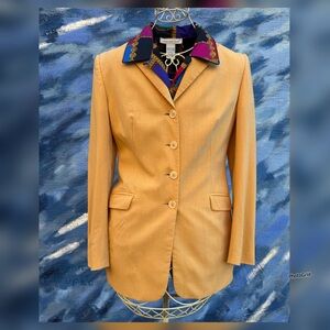 Vintage Bergdorf Goodman 1980’s Yellow Blazer with Shoulder Pads - Medium